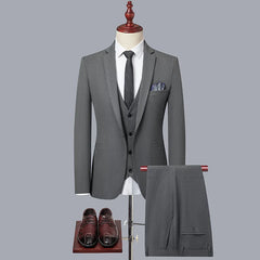 Tuxedo for Mens: boutique (suit + vest + trousers) men's fashion business slimming trend