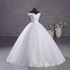 White Bridesmaid Dresses: Pure White Wedding Dresses Elegant Boat Neck Ball Gown