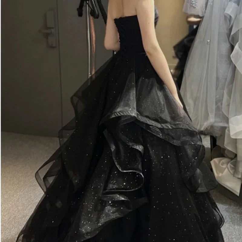 Homecoming Dresses: Wedding Party Dresses Strapless Tiered Draped Prom