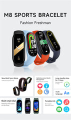 NEW M8 Band Sports Smart Watch Music Control Fitness Calorie Track Bracelet Phone Information Remind Steps Bluetooth Smart Watch