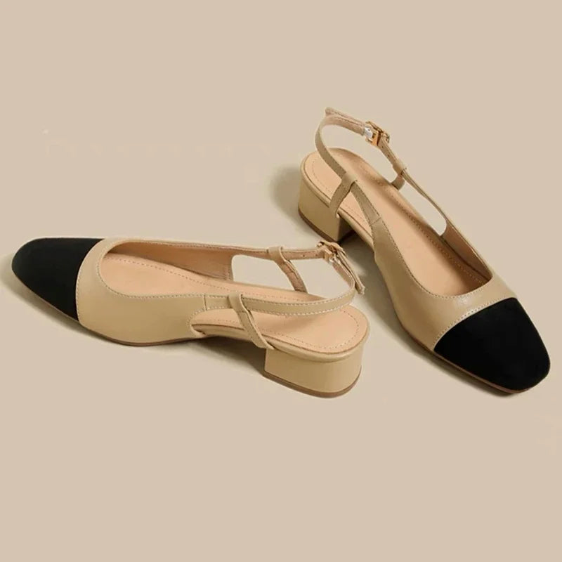 Women's Sandals Elegant Medium Heel Toe Mules Comfortable Office Women's Shoes
