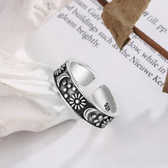 925 Sterling Silver Sun Moon Rings For Women Engagement Luxury Jewelry Vintage
