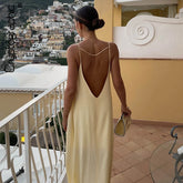 Open Back Sleeveless Slip Maxi Dress Cut Out Club Party Dresses