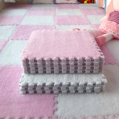 30 X 30cm EVA Foam Puzzle Mat Long Hair Carpet Soft Plush Villi Shaggy Area Rug Mats