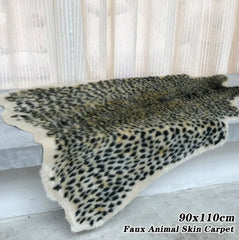Leopard Print Rug Faux Cowhide Skin Carpet Animal Printed Furry Area Rug