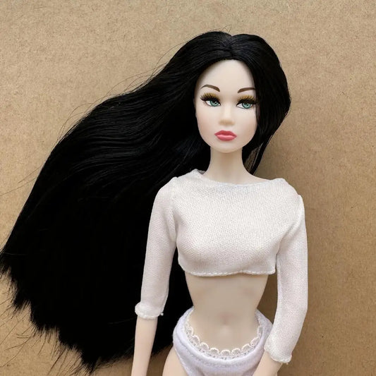 1/6 PP Face Mold Super Model Doll Figures FR Beige Dark Brown Skin Tone Joints Movable Solid Doll 30cm Doll Kids Birthday Gift