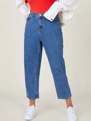 Plus Size Jeans for Women Autumn High Waist Elastic Denim Pants
