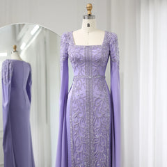 Evening wear Dresses: Sky Blue Mermaid Muslim Evening Dresses