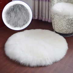 30cm Soft Faux Fur Rug Sofa Chair Desk Pad Household Bedroom Warm Mat Round