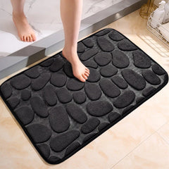 1pc Large kitchen Mat Bathroom Floor Mat Cobblestone Embossed Soft Absorbent