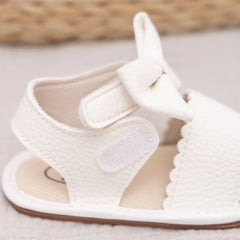 Baby Sandals Infant Girl Princess Cute Bow-knot Leather Rubber Sole Flat Toddler