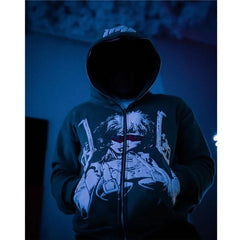 Y2K Cartoon Print Hoodies Women High Street Harajuku Vintage Oversized Sweatshirt