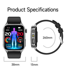 2025 Laser Treatment Three High SmartWatch 1.95" Sapphire Curved Screen ECG+PPG Blood fat Uric Acid Health Diagnosis Smartwatch