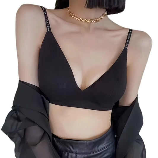 Bras For Women Non Wire Brassiere Comfy Soft Tops Letter Strap Lingerie