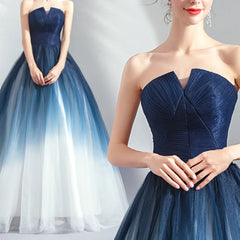 Homecoming Dresses: Starry Sky Gradient Blue Wedding Dresses for Women