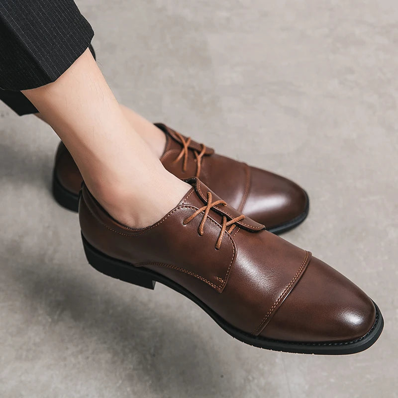 Men Formal Shoes Leather Business Casual Shoes High Quality Dress Pointed Luxury