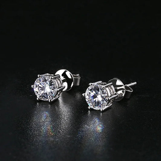 2ct 8mm Moissanite Earrings for Women Lab Grown Diamond Ear Studs 925 Sterling Silver Fine Jewelry Gift