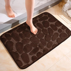 1pc Large kitchen Mat Bathroom Floor Mat Cobblestone Embossed Soft Absorbent