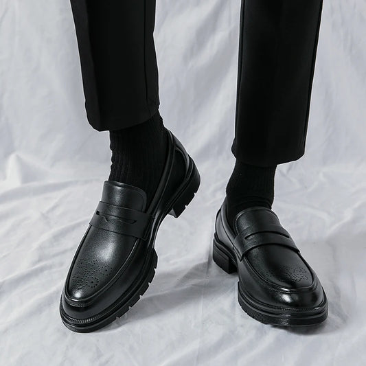Men's Grace Dress Leather Shoes Slip-on Loafers Men Fashion Formal Business