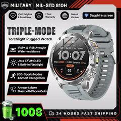 New Men Military Outdoor 1000mAh Battery Smart Watch GPS NFC Watches 3ATM Waterproof Swim 1.7-inch HD Bluetooth Call Smartwatch