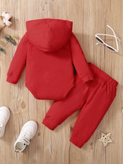 0-24 Months Newborn Baby Boy 2PCS Clothes Set Letter Print Long Sleeve Hoodie Romper+Pants Toddler Boy Cute Spring&Autumn Outfit