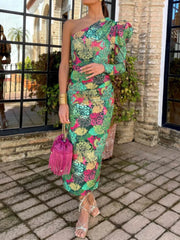 Evening wear Dresses: Long Dresses Women Fashion Long Sleeved Dress