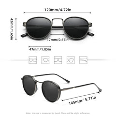 Retro Round Frame Sunglasses Men Polarized Luxury Women Driving Glasses Anti-glare UV400 Alloy Eyewear Accessories