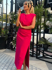 Formal attire Dresses: Women Elegant Cut Out Black Dress Sleeveless Midi Party Dresses