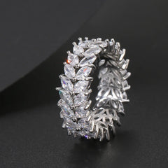 Cubic Zirconia Engagement Rings for Women Marquise Crystal Wedding Ring Party
