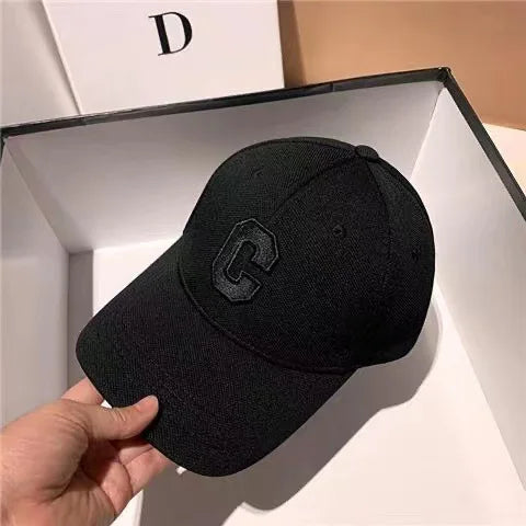Hats for Men C Letter Embroidered Baseball Cap Kpop Fashion Couple Snapback Cap