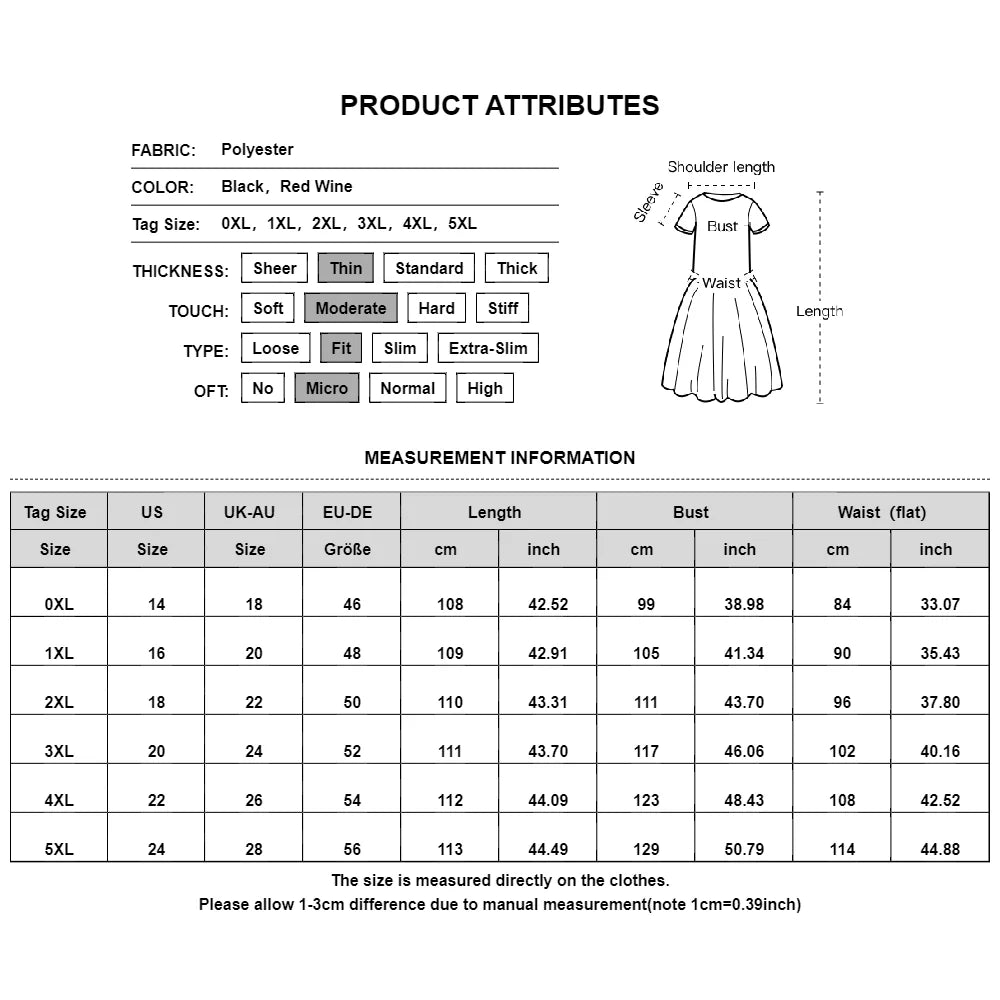 Women New Gothic Style Dresses Summer Plus Size Lace V-neck Flying Sleeve Dress