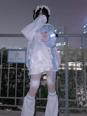 90s Harajuku Kawaii Pullover Fairycore Bandage Sweatshirt Y2k Aesthetics Grunge