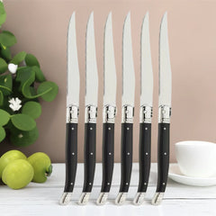 9'' Laguiole Steak Knives Set Serrated Triple Rivet Ergonomic Handle Stainless Steel
