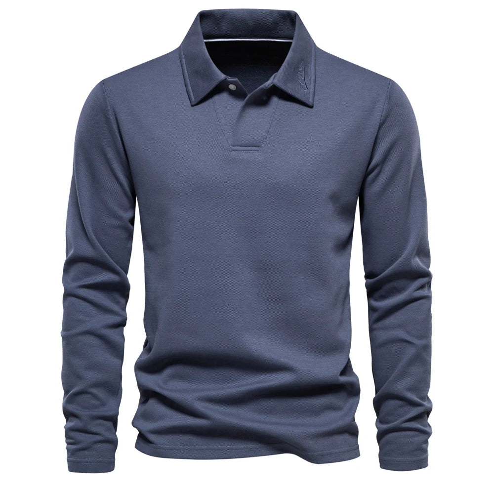 AIOPESON Men's Embroidery Polo Shirt Fashion Turn down Collar Casual Social Luxury Golf Shirt