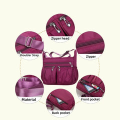 Casual Women Shoulder Messenger Bag Oxford Waterproof Zipper Handbags