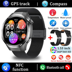 For Huawei Watch GT5 Pro Smart Watch 1.53 Inch HD AMOLED Screen NFC GPS Tracker Bluetooth Call Health Monitoring Watch Men Women