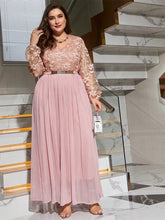 Women Plus Size Maxi Dresses Elegant Applique Spring Fitted Party Dress