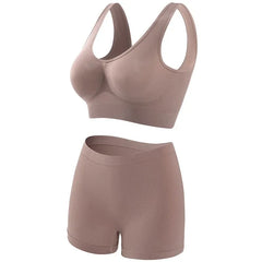 Seamless Bra Set Women Low Waist Underwear Female Tanks Bra Top