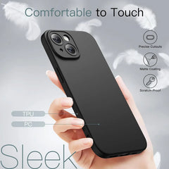 Matte Silicone Soft Case For iPhone 16 15 14 Plus 13 12 Mini 11 Pro Max Solid Black Back Cover Frosted Ultra Thin Shell