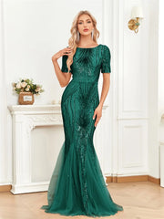 Homecoming Dresses: Sequins Gold Formal Evening Dress Women Prom Gowns