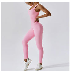 Women's Yoga One Piece Tracksuit Jumpsuit Seamless Sportswear Yoga Suit Gym
