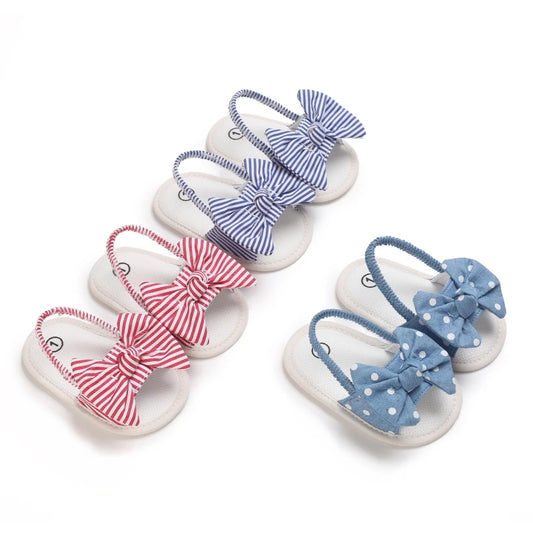 Baby Girls Bow Knot Sandals Summer Soft Sole Flat Princess Dress Shoes
