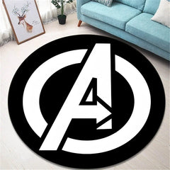 Marvel Round Carpet for Living Room Rugs Camping Picnic Mats Flannel Anti-Slip Rug