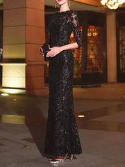 Homecoming Dresses: Evening Dress Solid Temperament Prom Dresses Black