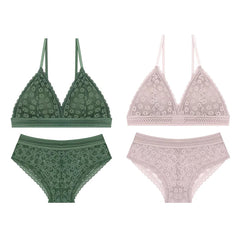 Bra and Panty Set Push Up Seamless Bras Mid Waist Briefs Underwear Sets