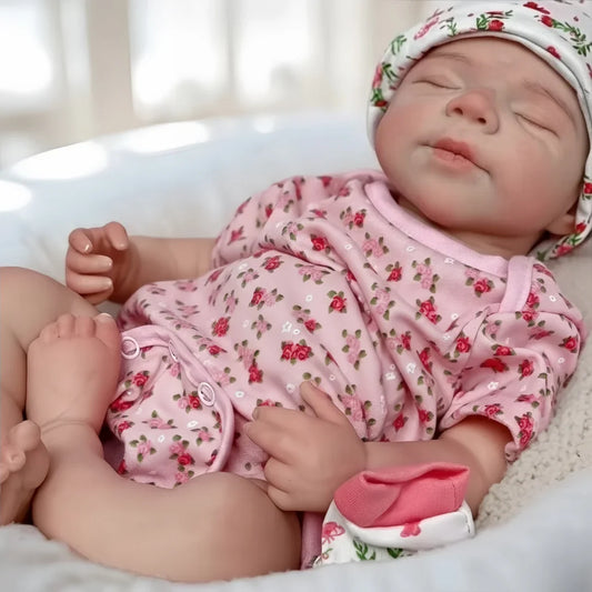 Open Mouth & Washable18Inch Pascale Whole Body Solid Silicone Bebe Reborn Girl Doll 3D Paint & Unpaint Skin Lifelike Newborn Dol