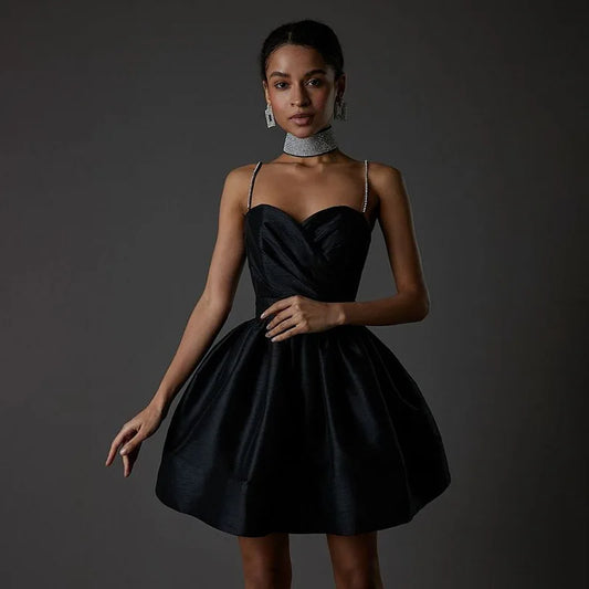 Evening Dresses: Women's Sleeveless Spaghetti Strap Mini Dress Ladies Y2k Retro
