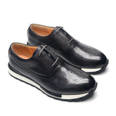 Luxury Brand Design Men's Oxford Sneaker Formal Calf Genuine Leather Laces