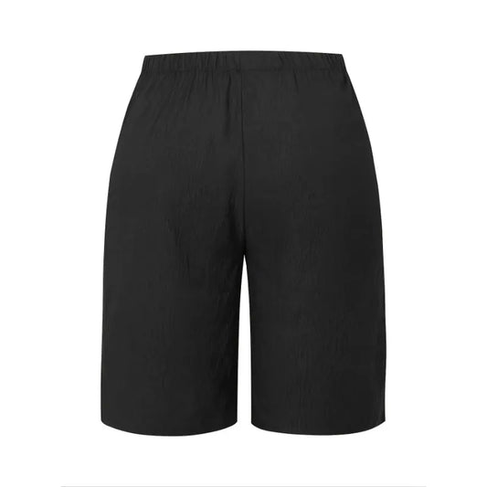 Plus Size 1XL-5XL New Women's Casual Five-point Shorts Pocket Fake Drawstring Women Clothing Beach Shorts