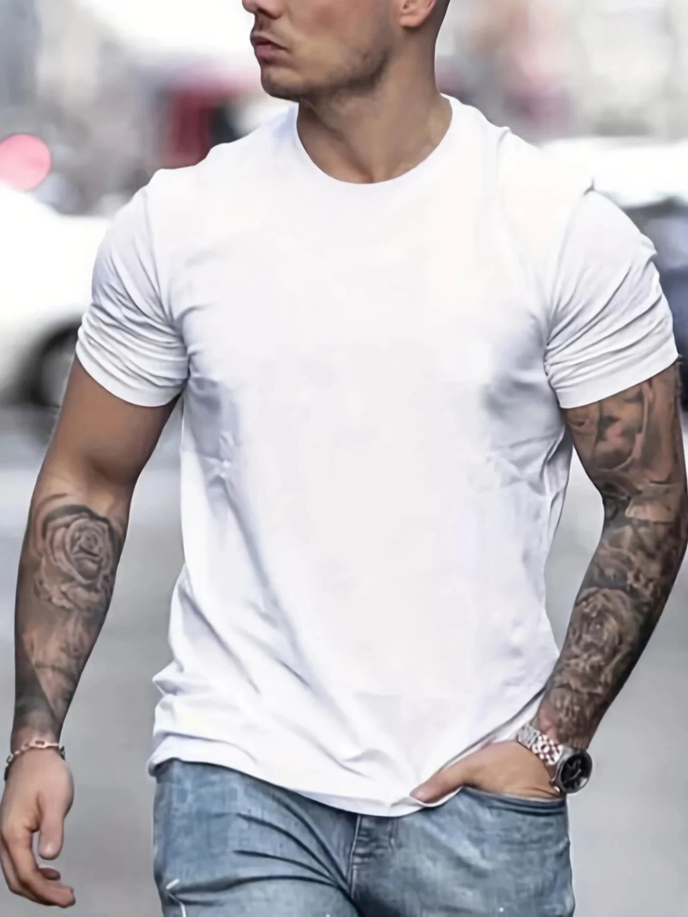 Men's Summer Loose Size 100% Cotton Freedom Graphi Print Casual Slim Fit Round Neck Short Sleeve T-shirt Top